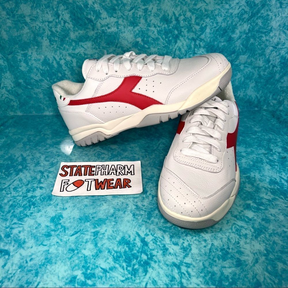 Diadora Maverick ‘White/Red’ Men's Retro Low Top Leather Athletic Shoes